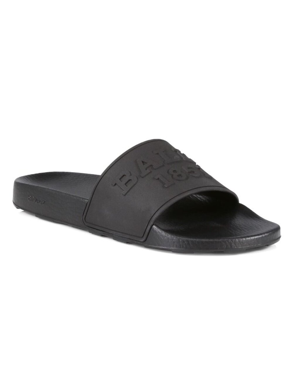 Bally Men's Slaim Logo Pool Rubber Slides Sandals in Black Size 8 D - Italy Made